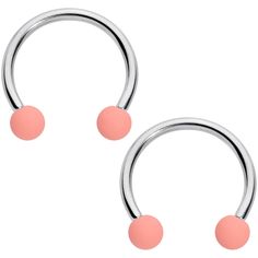 Product Details16 Gauge 3/8 Pink Peach Matte Horseshoe Circular Barbell Set of 4 Whether you like your piercings to match or you'd rather mix it up a little, this set of 4 cartilage rings will keep you colorfully covered! They're made with 10mm durable 316L surgical grade stainless steel circular barbells and have 3mm ball ends. The ball ends are matte with a subtly soft finish. You get one pair of horseshoe earrings with peach ball ends and one pair with pink ball ends. This horseshoe jewelry works beautifully in multiple piercings including eyebrow and septum as well as cartilage piercings including the rook, daith, helix, tragus, and more. Mix or match....keep it matte! Sold as a set of four.Specifications16 Gauge (1.2mm), 3/8" (10mm), 316L Surgical Grade Stainless Steel Horseshoe Curve Barbell Set, Horseshoe Jewelry, Ear Piercings Helix, Horseshoe Earrings, Helix Ear, Cartilage Ring, Septum Piercings, Circular Barbell, Horseshoe Ring