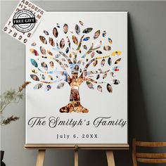 an easel with a family tree on it