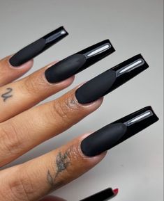 Mat Black Nails, Red Bottom Nails, Stained Nails, Black Ferrari, Matted Nails, Snow Nails, Ferrari Red, Matte Black Nails, Matte Top Coat