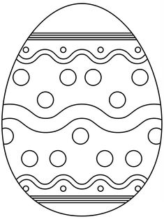 an easter egg with dots on it coloring page for adults and children to print out