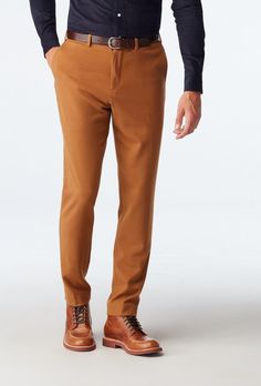 Thanks to its unique, suede-like quality, the Fleetwood's heavyweight moleskin fabric is exceptionally good at keeping you warm during those chillier months. Add in its versatile tobacco color, and you've got yourself the perfect pair of seasonal pants. Business Casual Brown Straight Leg Chinos, Fitted Brown Chinos With Straight Leg, Brown Tapered Leg Cotton Dress Pants, Brown Chinos For Fall, Brown Cotton Dress Pants For Fall, Brown Work Pants For Fall, Brown Tapered Leg Chinos For Business Casual, Brown Chinos Trousers For Fall, Brown Straight Leg Work Pants For Fall