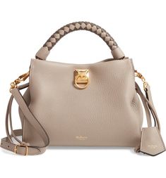 Free shipping and returns on Small Iris Leather Top Handle Bag at Nordstrom.com. Mulberry offers their take on the ideal everyday bag with the Iris: A versatile, customizable bag with drawstring gussets to allow for a personalised shape. Its modern, softly structured silhouette is enhanced with a braided top handle and shoulder strap—both removable—and the new Keystone Lock that reflects a rich history of British craftsmanship. Mulberry Shoulder Bag, Bayswater Tote, Mulberry Handbags, Purse Trends, Mulberry Bag, Croc Leather, Bag Icon, Cute Bags, Everyday Bag