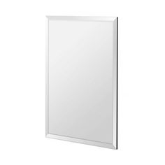 a white bathroom mirror on the wall with an empty space for text or image to be put into it