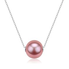 9-12mm Classic Lavender Freshwater Pearl Floating Pendant Necklace - House Of Pearls Elegant Pink Pearl Drop Necklace, Elegant Pink Necklace, Elegant Pink Necklace For Formal Occasions, Elegant Pink Necklace For Formal Events, Pink Pearl Charm Necklace For Formal Occasions, Elegant Pink Pearl Necklace With Pendant, Elegant Necklace With High Luster Round Beads, Formal Pink Pearl Charm Necklace, High Luster Round Necklace