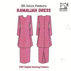 the front and back view of a pajamas pattern