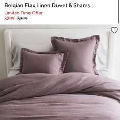 an image of a bed with linens and sheets on sale for $ 29 99