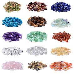 PRICES MAY VARY. Great Variety Colors and Charm Accessories --- providing you a great assortment for making necklaces, bracelets, earrings as well as many other craft and jewelry projects. Chip stone chunked crystal pieces Size --- 5-8mm (Irregular Shaped as show as picture) each Piece of Gemstone chip hole size is 1~1.5mm. All beads are in one plastic box. Assorted Chakra Beads --- There are Mix Fluorite; Mookaite jasper; Flame jasper; Green aventurine; Citrine; Amethyst; Rock crystal; Tiger ey Chakra Beads, Crystal Chips, Jewelry Making Kits, Lava Bracelet, Stone Chips, Beads Diy, Chip Beads, How To Make Necklaces, Pink Quartz