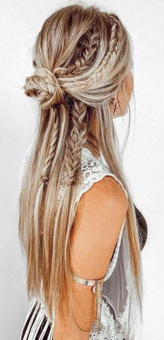 Ways To Wear Braids, Braids Bun, Boho Hairstyle, Hair Homecoming, Hairstyles Easy, Wedding Hair And Makeup, Homecoming Hairstyles