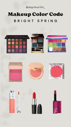 Bright Spring Makeup Products, Bright Spring Eye Makeup, Bright Spring Color Palette Makeup, Bright Spring Makeup, Bright Spring Color Palette, Soft Summer Makeup, Spring Lipstick