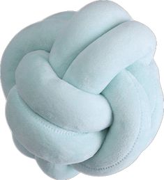 the knot pillow is light blue