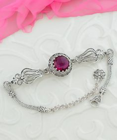 "Ruby Sterling Silver Victorian Floral Bracelet, Red Ruby Quartz Gemstone Artisan Handmade Filigree Adjustable Bracelet Women Jewelry Red fuchsia bracelet, tulip bracelet, silver gift for mom her, july birthstone Material: 925 Sterling Silver ( NICKEL FREE ) Gemstone: Ruby Quartz  12 mm. Ruby is the July birthstone - and it's one of the most coveted of gems. The name is derived from the Latin word ruber, meaning \"red\" - the color of love and passion. Bracelet Length: 18 cm + 5 cm // 7 Inches + 2 Inches Extender Bracelets Width: 1.9 cm // 0.75 Inches This bracelet add a bold fashion statement to any look. The handcrafted designs that make a beautiful fashion statement with Ruby Quartz Gemstones. This vintage, original, and stylish luxury jewelry is perfect for wearing at parties, festival Tulip Bracelet, Ruby Quartz, Latin Word, Quartz Gemstones, Floral Bracelet, Silver Chain Style, Bracelet Women, July Birthstone, Red Ruby