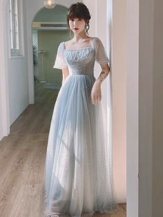 Gray evening dress, temperament birthday dress , light luxury socialite fairy dressMaterial:tulleColor:as picture or custom colorNeckline:off shoulderBack details:bandageStyle:luxuryDress type:A-line&ltp&gtFeatures:bead</p>&ltbr/>&ltp&gtCustomized service and Rush order are available.</p>&ltbr/>&ltp&gtThis dress could be custom made, there are no extra cost to do custom size and color.</p>&ltbr/>&ltp&gtPlease leave your phone Ethereal Floor-length Evening Dress For Prom, Elegant Tulle Ball Gown For Summer, Ethereal Tulle Evening Dress For Party, Ethereal Dresses For Prom Season, Ethereal Dresses For Prom Season Party, Ethereal Ball Gown For Party, Ethereal Dresses For Party And Prom Season, Elegant Summer Princess Dress For Prom, Summer Debutante Ball Gown