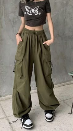 Summer Punk, Joggers Streetwear, Pakaian Hipster, Y2k Cargo Pants, Streetwear Cargo Pants, Celana Fashion, Low Waist Pants, Summer Pants Women