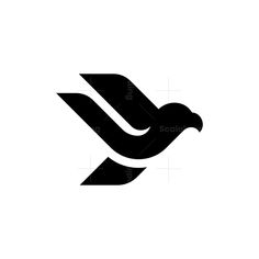 a black and white bird logo on a white background