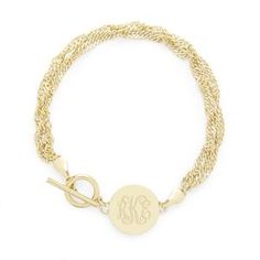 Sophie Toggle Bracelet – Brook & York Twisted Chain, Bracelet Shop, Toggle Bracelet, How To Show Love, The Double, Brass Pendant, Monogram Initials, Chain Bracelet, Gold Bracelet