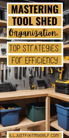 A well-organized storage shed with labeled shelves Machine Shed Organization, Closet Tool Organization, 8x10 Shed Organization, Man Cave Organization Ideas, Small Tool Shed Organization, Yard Tool Storage Ideas Diy Projects, Tool Shed Organization Ideas, Shed Tool Storage Ideas, Diy Tool Storage Organizing Ideas