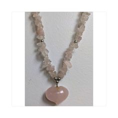 Vintage rose quartz heart necklace. Rose Quartz Heart, Rose Vintage, Quartz Rose, Vintage Rose, Beaded Necklaces, Vintage Roses, Heart Pendant Necklace, Bronx, Heart Necklace