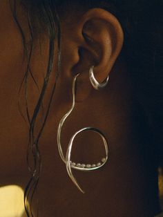 VINEA PERLA Earrings | F A R I S Elegant Spiral Ear Cuff, Elegant Silver Spiral Ear Cuff, Elegant Spiral Single Ear Cuff, Elegant Spiral Shaped Single Ear Cuff, Faris Jewelry, Necklace Ring, Dope Jewelry, Jewelry Photography, Jewelry Inspo