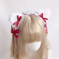 Harajuku Kawaii Fashion Lolita Maid Costume Cosplay Cat Ear Lace Headdress *Standard shipping time to the US is 9-19 business days. Please consult our shipping page for shipping time estimates for other countries. *Please check the measurements/size chart very carefully when ordering from The Kawaii Factory. Most of our clothes come in Asian sizes, which are generally 1-2 sizes smaller than US/EU sizes. Buyers shall bear the full cost of return shipping charges unless the product is significantly different from what is described on the product page. *Lingerie and pajamas cannot be returned or exchanged. Kawaii Anime Print Cosplay Costume, White Kawaii Costume For Cosplay, Kawaii Fitted Cosplay Costume For Costume Party, White Fairy Kei Fitted Cosplay Costume, White Fitted Fairy Kei Cosplay Costume, White Harajuku Cosplay Costume, White Harajuku Style Cosplay Costume, White Harajuku School Costume, White Fitted School Costume