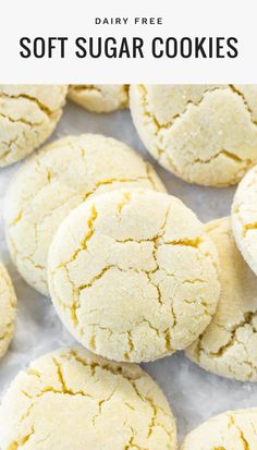 soft and chewy sugar cookies with text overlay