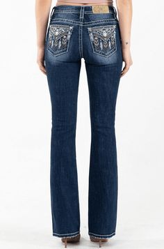 Miss Me Mid-Rise Boot Cut M3929B | Painted Cowgirl Western Store Bohemian Mid-rise Flare Jeans In Medium Wash, Bohemian Medium Wash Flare Jeans For Fall, Bohemian Flare Jeans In Medium Wash For Fall, Bohemian Dark Wash Jeans For Fall, High Rise Flare Jeans, Western Store, Western Wear For Women, Cowgirl Western, Western Wear