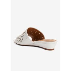 A modern, slip-on silhouette crafted with a leather-like upper. Inside elastic gore for all-day comfort. Target Clothes, Footbed Sandals, Slip On Mules, Open Toe Shoes, Silhouette Crafts, Slide Sandals, Wedge Heels, Slip On Sandal, Mule