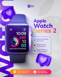 an advertisement for the new apple watch series 2, which is available in spanish and english