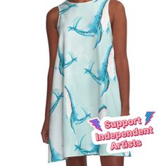 Loose-fit, mid-length sleeveless dress with silky handfeel. Printed on both sides. Machine washable. Size range XS-2XL. Gorgeous hand painted whale pattern, perfect for any occasion and product, this will look stunning in literally EVERYTHING! Whale Dress, Whale Pattern, Blue Whale, Mid Length, A Line Dress, Dresses For Sale, Sleeveless Dress, Multi Color, Loose Fitting