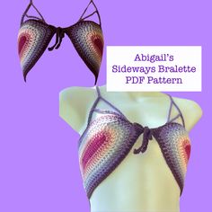 Abigails Sideways Bralette PDF Crochet Pattern - Etsy Bathing Suit Designs, Crochet Bathing Suits, Pretty Shoes Sneakers, Crochet Inspo, Handmade Clothing, Crochet Diy, Dk Weight Yarn, Crochet Stuff, Crochet Cat