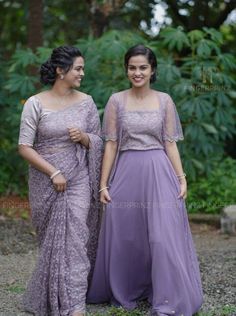 Skirt And Top With Overcoat, Lavender Colour Frock, Baptism Saree For Mom Kerala, Engagement Dress For Sister, Lavender Dress Indian, Lavender Colour Saree, Half Frock, Baptism Saree, Frocks For Women Party