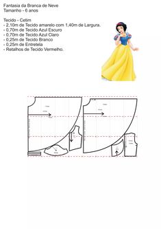 the pattern for snow white's dress is shown