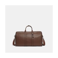 in stock Designer Everyday Brown Duffle Bag, Designer Brown Duffle Bag For Everyday, Luxury Brown Luggage With Double Handle, Classic Cognac Business Duffle Bag, Classic Brown Luggage With Leather Trim, Classic Formal Duffle Bag With Leather Trim, Classic Rectangular Duffle Bag, Classic Smooth Grain Weekender Bag For Formal Use, Classic Leather Luggage In Cognac