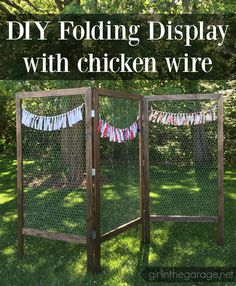 diy folding display with chicken wire