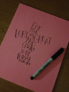 a pink card with writing on it that says for the lord, great and great to get wise