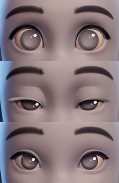 four different views of the eyes of an individual