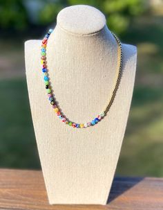 Millefiori Necklace Inspired by the legendary Harry Styles...  This necklace features glass italian millefiori beads and 14K gold beads.  Made to order and made to last in the length and clasp of your choice.  Special Requests are always welcomed <3 Please check out coordinating bracelet here :)  https://www.etsy.com/listing/1284478980/millefiori-bracelet-glass-bead-bracelet?click_key=5e385020538cd7a0713c40599c999f2f0a55e4c9%3A1284478980&click_sum=53d575b3&ref=shop_home_active_2 Multicolor Long Beaded Necklaces With Adjustable Chain, Multicolor Long Beaded Necklace With Adjustable Chain, Multicolor Beaded Long Necklace With Adjustable Chain, Murano Glass Beaded Necklaces For Gifts, Festival Glass Necklace With Adjustable Chain, Glass Beaded Necklaces With Adjustable Chain, Colorful Glass Beads Festival Jewelry, Colorful Glass Beads Jewelry For Festival, Multicolor Glass Beaded Necklaces With Adjustable Chain