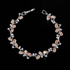 If you are looking for a fine jewelry which looks sepecial, precious stone please consider cubic zirconia in Wedding Bracelet Vine Bracelet, Trendy Style Fashion, M Girl, Make Your Own Bracelet, Best Friend 3, Interesting Jewelry, Fine Silver Jewelry, Leaf Jewelry, Stone Material