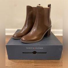 Look No Further For The Perfect Chelsea Boot. The Brae By Tommy Hilfiger Checks All The Boxes From Comfort To Function. This Will Be Your Fall Go To Boot Pairing With Your Casual Dresses To Your Cozy Sweaters. Trust Me, You Need This In Fall Lineup. Tommy Hilfiger Leather Heels With Round Toe, Hilfiger Shoes, Tommy Hilfiger Shoes, Boot Brands, Tommy Hilfiger Women, Chelsea Boot, Cozy Sweaters, Trust Me, Need This