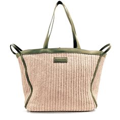 Summer Raffia Tote | KoaWood Ranch Spring Vacation Straw Bag With Woven Leather, Chic Sand-colored Beach Bag, Chic Green Woven Straw Bag, Modern Beach Bag For Summer Shopping, Modern Beige Woven Straw Bag, Summer Cream Straw Bag With Woven Leather, Chic Sand-colored Beach Bag For Spring, Chic Sand Colored Beach Bag For Spring, Chic Green Straw Bag For Vacation