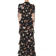 Diagonal ruffled maxi silhouetteFloral-patternedUnlinedZip fastening along backComposition: 100% silkDry clean onlyMade in the USA New Taiwan Dollar, Nina Simone, Gold Ounce, Floral Ruffle, Silk Skirt, Black Silk, Soho, Birmingham, The Fashion