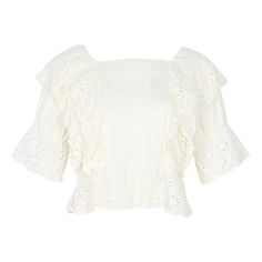 FREE SHIPPING Summer Hollow Out Women Shirt Square Collar Puff Sleeve Ruffle Blouse Female Fashion New Casual JKP2126 White Ruffled Peasant Top For Brunch, White Puff Sleeve Blouse With Ruffles, White Feminine Peasant Top With Ruffles, Puff Sleeve Peasant Top With Ruffles For Daywear, Feminine Ruffled Peasant Top For Day Out, Chic Ruffled Peasant Top For Daywear, Elegant Ruffled Peasant Top For Daywear, Chic Peasant Top With Puff Sleeves And Ruffles, Long Sleeve Puff Sleeve Top With Ruffles For Daywear