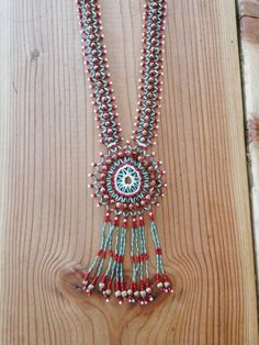 Beaded fringe necklace aqua blue red seeds 29 inch hand made Fringe is 6 inches Beautiful design with bugle beads, seed beads, and actual seeds Stunning! Sterling Silver Choker Necklace, Basket Weaving Patterns, Sterling Silver Choker, Silver Choker Necklace, Fringe Necklace, Blue Pottery, Silver Choker, Bugle Beads, Beaded Fringe