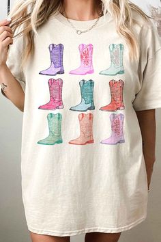 COWGIRL BOOTS WESTERN COUNTRY OVERSIZED GRAPHIC TEEPREMIUM COTTONOVERSIZED FIT