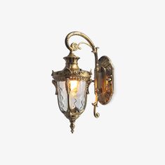 an old fashioned wall light on a white background