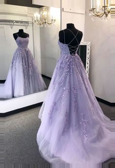 Purple Prom Dress Long, Lavender Prom Dress Long, Light Purple Prom Dress, Purple Ball Gown, Purple Formal Dress, Lace Long Prom Dress, Lavender Prom Dresses, Prom Dress With Train, School Dance Dresses