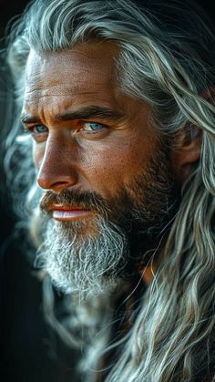 a man with long grey hair and beard