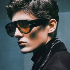 FT1044 Bronson Sunglasses by Tom Ford®. Color: Shiny Dark Havana / t" Logo / Orange Lenses Fw22 Adv", Shiny Black / t" Logo / Yellow Lenses. Size: 60-12-140. Retro Aviator Sunglasses, Man Sunglasses, Ski Sunglasses, Tom Ford Glasses, Retro Eyewear, T Logo, Party Sunglasses, Cool Glasses, Tom Ford Men