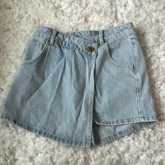 Never Worn Casual Light Wash Skort For Summer, Denim Blue Short Skort For Summer, Casual Denim Blue Short Skort, Casual Short Denim Blue Skort, Casual Blue High-waisted Skort, Jean Skort, Color Blue, Womens Shorts, Women Shopping