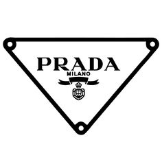 the prada logo is shown in black and white