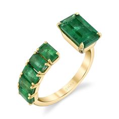 DECO COLLECTION : The SHAY Floating Emerald Ring. Details: 18K Gold Emerald: 4.22cts Standard size: 7 US / 54.5 EU Available in Rose, Yellow, White or Black Gold Product Number: SR354 Not sure of sizing? See our chart HERE. Please CONTACT us to further customize the size or gemstone or LIVE CHAT with one of our team now. All of our stones are natural and untreated which may result in slight variances in color, shape, and size resulting in beautiful one of a kind gems. All products are made to or Shay Jewelry, Rose Gold Emerald Ring, Black Gold Ring, Initial Ring, Rose Yellow, Pinky Ring, Emerald Ring, Perfect Ring, Diamond Bands